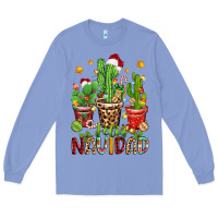 Colony Blue christmas cactus feliz navidad Long Sleeve Tee - Zillion Design Studio