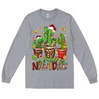 Heather Grey christmas cactus feliz navidad Long Sleeve Tee - Zillion Design Studio