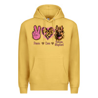Antique Gold Peace Love German Shepherd Premium Hoodie - Jasminsmagicworld