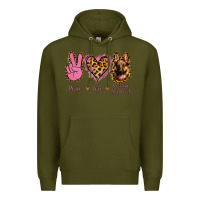 Army Green Peace Love German Shepherd Premium Hoodie - Jasminsmagicworld