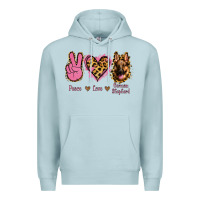 Blue Mist Peace Love German Shepherd Premium Hoodie - Jasminsmagicworld