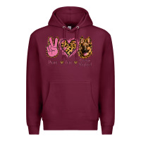 Burgundy Peace Love German Shepherd Premium Hoodie - Jasminsmagicworld