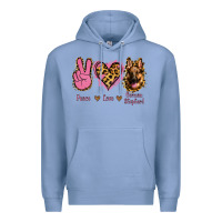Colony Blue Peace Love German Shepherd Premium Hoodie - Jasminsmagicworld