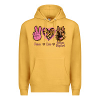 Mustard Peace Love German Shepherd Premium Hoodie - Jasminsmagicworld