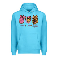 Ocean Blue Peace Love German Shepherd Premium Hoodie - Jasminsmagicworld