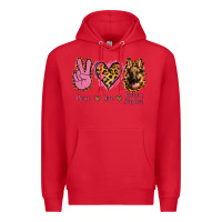 Red Peace Love German Shepherd Premium Hoodie - Jasminsmagicworld