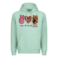 Seafoam Peace Love German Shepherd Premium Hoodie - Jasminsmagicworld