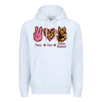 White Peace Love German Shepherd Premium Hoodie - Jasminsmagicworld