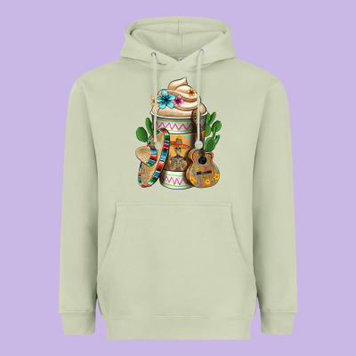 Mexican Hot Coffee Cup Heavyweight Hoodie Designed By Fadigitalartstudio