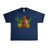 Navy western horse cowboy hat cactus sunflowers Urban Heavy Tee - Artiststas