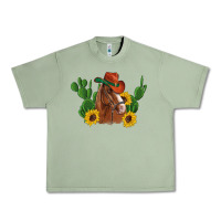 Oil Green western horse cowboy hat cactus sunflowers Urban Heavy Tee - Artiststas