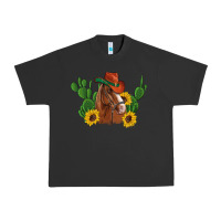 Pigment Black western horse cowboy hat cactus sunflowers Urban Heavy Tee - Artiststas