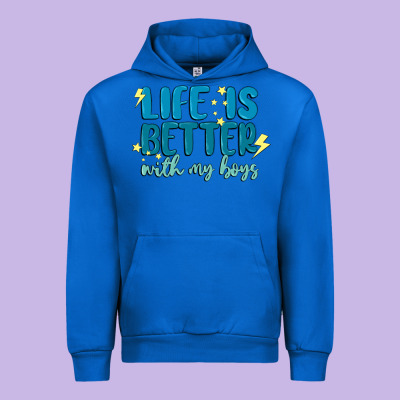 Life Is Better With My Boys Urban Hoodie Designed By Maliassmallbusiness
