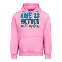 Fuchsia Pink life is better with my boys Urban Hoodie - MaliasSmallBusiness