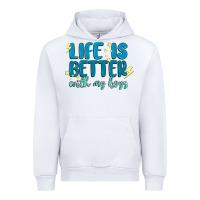 White life is better with my boys Urban Hoodie - MaliasSmallBusiness