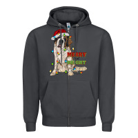Smoke merry and bright saint bernard Zipper Hoodie - RanaPortraitStore