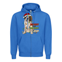 True Royal merry and bright saint bernard Zipper Hoodie - RanaPortraitStore