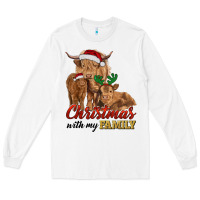 White Cow and Calves Christmas with My Family Long Sleeve Tee - RanaPortraitStore