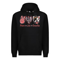 Black Peace Love French Bulldog Premium Hoodie - Jasminsmagicworld