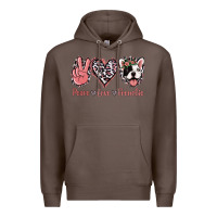 Coffee Peace Love French Bulldog Premium Hoodie - Jasminsmagicworld