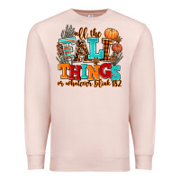 Pale Pink all the fall thıngs or whatever Premium Sweatshirt - AdoDesignShop