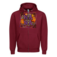 Burgundy basketball nana with leopard Zipper Hoodie - Zillion Design Studio