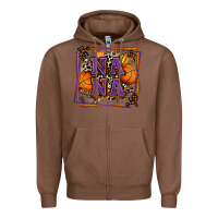 Chestnut basketball nana with leopard Zipper Hoodie - Zillion Design Studio