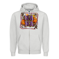 Dove Grey basketball nana with leopard Zipper Hoodie - Zillion Design Studio