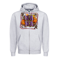Heather Grey basketball nana with leopard Zipper Hoodie - Zillion Design Studio