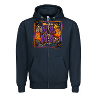 Navy basketball nana with leopard Zipper Hoodie - Zillion Design Studio