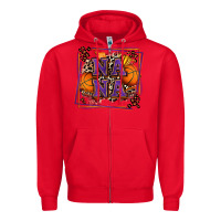 Red basketball nana with leopard Zipper Hoodie - Zillion Design Studio