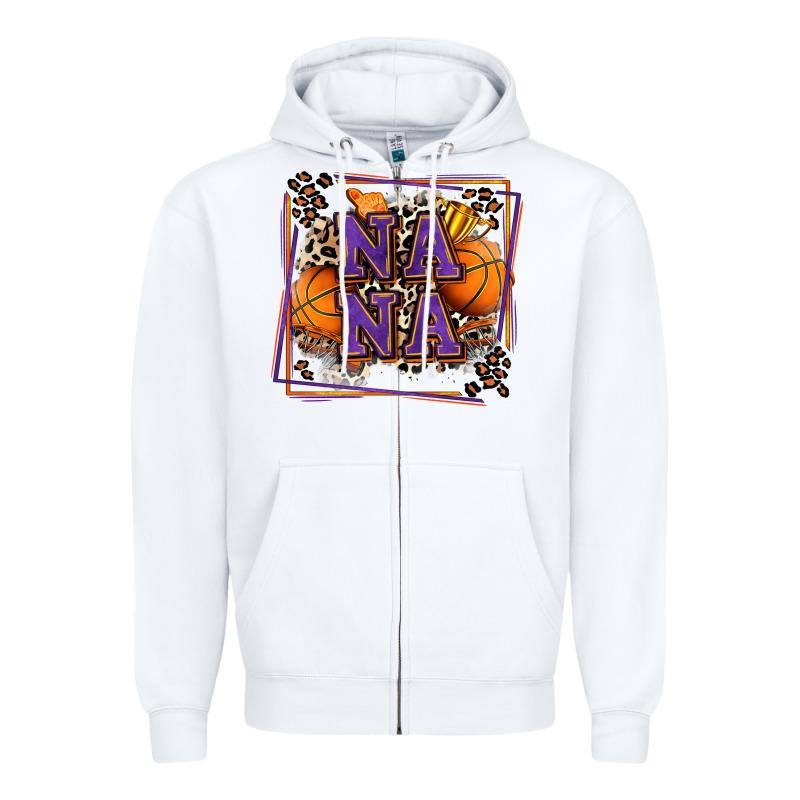 Basketball Nana With Leopard Zipper Hoodie by Zillion Design Studio | Teevron