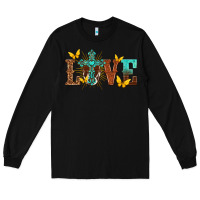 Black love with cross Long Sleeve Tee - texasbilliewilder