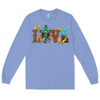 Colony Blue love with cross Long Sleeve Tee - texasbilliewilder