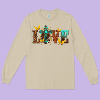 Long Sleeve Tee love with cross