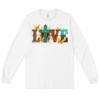 White love with cross Long Sleeve Tee - texasbilliewilder
