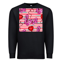Black valentines day heart and love balloons seamless pattern Premium Sweatshirt - BundleAndBundleShop