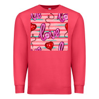Valentines Day Heart And Love Balloons Seamless Pattern Premium Sweatshirt | Teevron