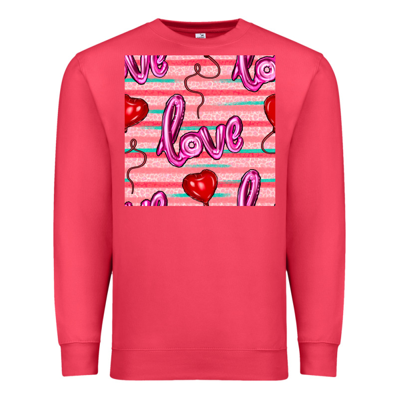 Valentines Day Heart And Love Balloons Seamless Pattern Premium Sweatshirt by BundleAndBundleShop | Teevron