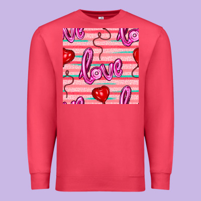 Valentines Day Heart And Love Balloons Seamless Pattern Premium Sweatshirt Designed By Bundleandbundleshop