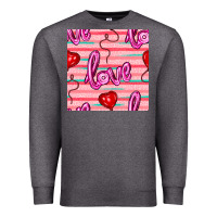 Charcoal Heather valentines day heart and love balloons seamless pattern Premium Sweatshirt - BundleAndBundleShop