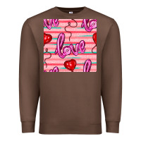 Chestnut valentines day heart and love balloons seamless pattern Premium Sweatshirt - BundleAndBundleShop