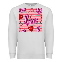 Dove Grey valentines day heart and love balloons seamless pattern Premium Sweatshirt - BundleAndBundleShop