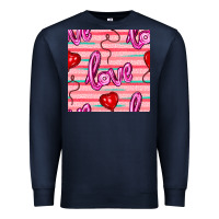 Navy valentines day heart and love balloons seamless pattern Premium Sweatshirt - BundleAndBundleShop