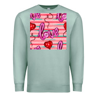 Seafoam valentines day heart and love balloons seamless pattern Premium Sweatshirt - BundleAndBundleShop