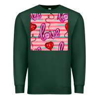 Sports Green valentines day heart and love balloons seamless pattern Premium Sweatshirt - BundleAndBundleShop