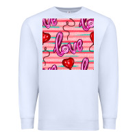White valentines day heart and love balloons seamless pattern Premium Sweatshirt - BundleAndBundleShop