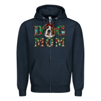 Navy christmas st. bernard dog mom Zipper Hoodie - RanaPortraitStore