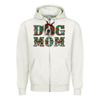 Oatmeal Heather christmas st. bernard dog mom Zipper Hoodie - RanaPortraitStore