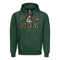 Christmas St. Bernard Dog Mom Zipper Hoodie | Teevron